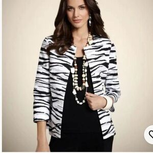 Chico's Black and White Zebra Blazer BRAND NEW